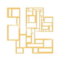 decoracion pared de metal squares metal decor oro 50x50 cm