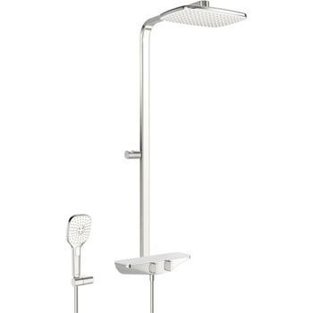 Columna De Ducha Con Rociador Hansa Hansaemotion 5865 3 Chorros Dn15, Cromo/blanco, 5865017182