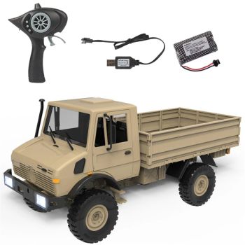 LDRC LD-P06 1/12 2.4G 4WD Coche RC Unimog 435 U1300RC con luces LED Camión militar de escalada Vehículos proporcionales
