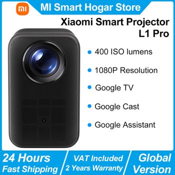Proyector Inteligente Xiaomi L1 Pro, 400 ISO Lúmenes, Google TV, Resolución Física de 1080p, Enfoque Automático y Corrección Trapezoidal Automática, Audio Dolby