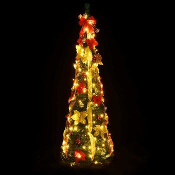 Árbol De Navidad | Decoraciones De Navidad Artificial Desplegable 100 Led Verde 150 Cm