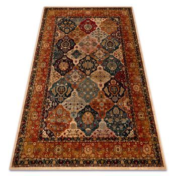 Alfombra De Lana Polonia Azer Marco Rojo Oriental 170x235 Cm