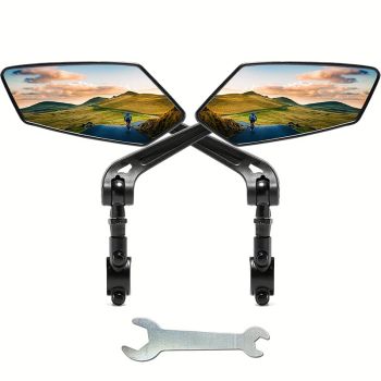 2 espejos para manillar de bicicleta para bicicleta, bicicleta eléctrica, scooter, bicicleta de nieve, diseño de cristal