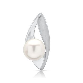 Colgante curvo de plata 925 con perla