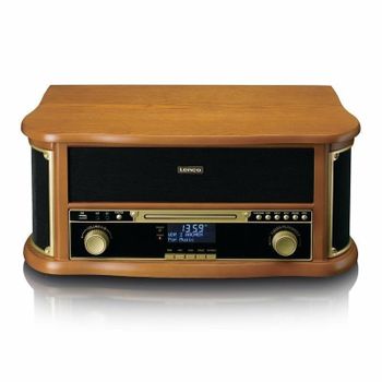 Tocadiscos Lenco TCD-2571WD 10 W RMS Bluetooth 5.0 DAB/FM CD Cassette USB madera LCD