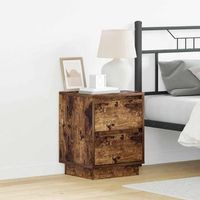 armario de noche 2 uds - dormitorio - madera de ingenieria - roble ahumado 39x345x50cm