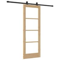 puerta corredera orkdal natural y negro 735 x 1985 cm vidaxl