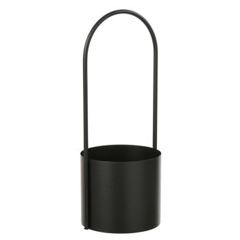 Macetero de metal negro 18,5 x 18,5 x 48 cm