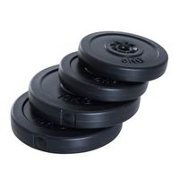 4 discos pesas homcom de plastico arena cemento o32x55 cm negro