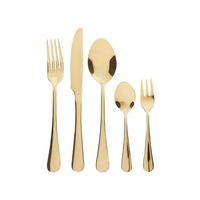 cuberteria moderna conjunto 30 cubiertos para 6 personas cuchillo tenedor cuchara cucharilla tenedor para postre acero inoxidable dorado fusilli