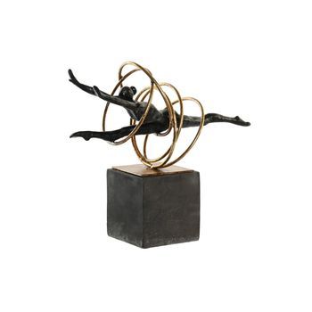 Figura Resina Metal 36x14x29,5 Gimnasta Negro