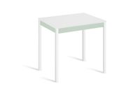 mesa de cocina alta fija 120x80 cm verde pata blanco