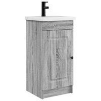 vanidad de bano con lavabo sonoma gris 42 x 40 x 845 cm vidaxl
