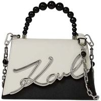 karl lagerfeld bolso de mano bolso bandolera signature perlas blanco y negro para mujer