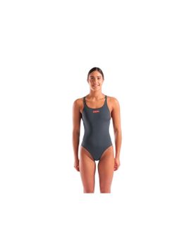 Bañador Arena Team Swimsuit Swim Mujer Gris/Coral