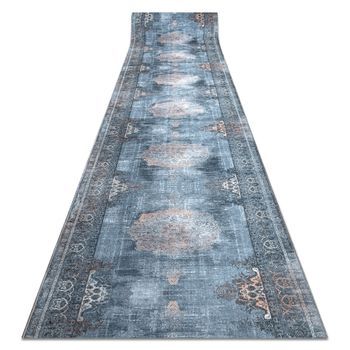 Alfombra De Pasillo Con Refuerzo De Goma Lotus Rosette 47050 Gris Lava 120x660 Cm