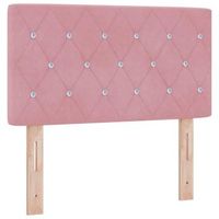 cabecero de terciopelo argyle manual rosa 80 cm terciopelo