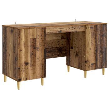Escritorio Con Estante Madera Envejecida 142,5 X 50 X 75 Cm Vidaxl