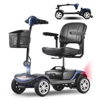 scooter de cuatro ruedas - movilidad para mayores - metal - azul 104x51x95cm
