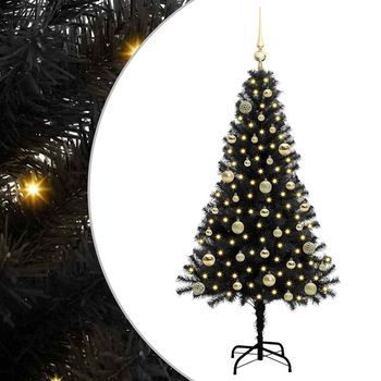 Árbol De Navidad Con 150 Led Con Soporte Negro 150 Cm Pvc
