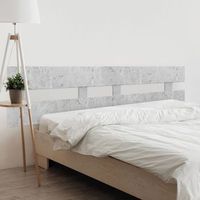 dhome cabecero acabado marmol 190cm dual horizontal estilo valla madera reciclada dm herrajes incluidos 190cm dual horizontal valla acabado marmol