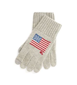 Polo Ralph Lauren para mujer. 449P02045002 Guantes bandera gris (OSFA), Casual, Lana