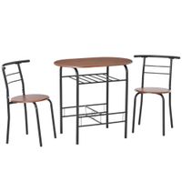 homcom conjunto de mesa moderna con 2 sillas para comedor conjunto de 3 piezas de muebles ahorro de espacio para cocina balcon   aosom espana