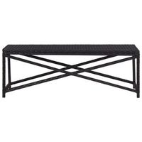 banco de jardin  banco de exterior  silla de jardin ratan sintetico negro 120 cm