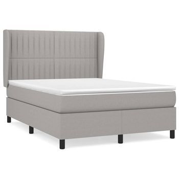 Cama Tapizada 203x147x128 Cm Tejido - Gris