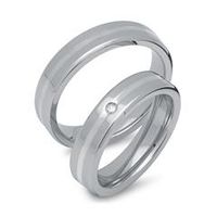 alianzas de boda de acero inoxidable con incrustaciones de plata 5 mm de ancho