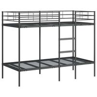 litera sin colchon acero negro 90x200 cm vidaxl