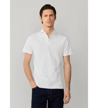 Hackett London para hombre. HM5600098 Polo Pima blanco (XXL), Casual, Algodón, Manga corta