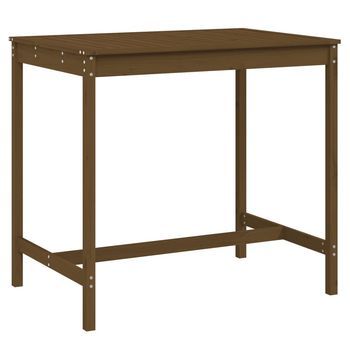 Mesa De Jardín | Mesa De Exterior Madera Maciza Pino Marrón Miel 121x82,5x110 Cm