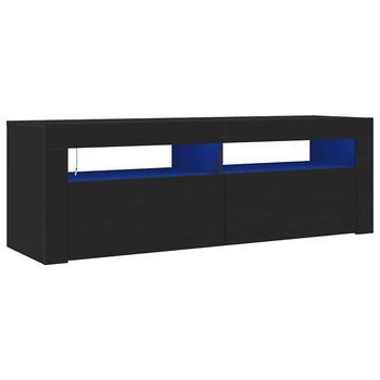 Mueble De Tv Con Luces Led Negro 120x35x40 Cm Vidaxl