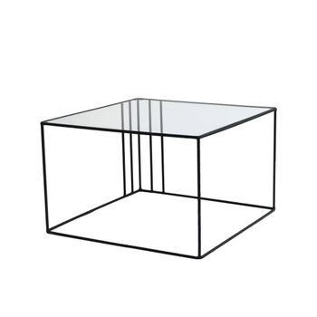 Mesita de salón de metal negro 55x55x36h cm