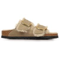 birkenstock sandalias arizona oiled leather big buckle shearling para mujer