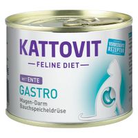 kattovit gastro 12 x 185 g en latas para gatos - pack ahorro - pato
