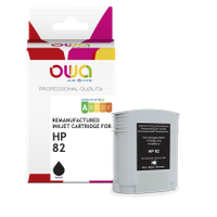 cartucho de tinta remanufacturado owa para trazador - estandar - negro - para hp 82
