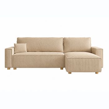 Cosy Sofá Cama Esquinero Reversible De 4 Plazas En Pana Beige