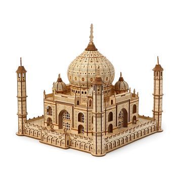 Maqueta De Madera 3d, Diseño Taj Mahal. 383 Piezas. 29x29x29 Cm. Color: Madera