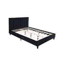 cambridge cama de terciopelo negro 160x200