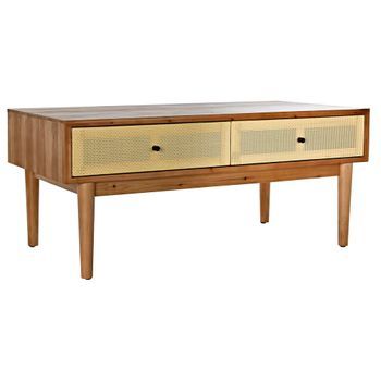 Mesa De Centro Dkd Home Decor Abeto Ratán (106 X 55 X 46 Cm)