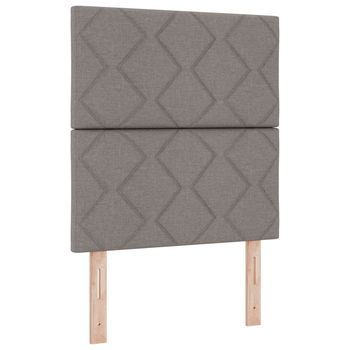 Cama Box Spring Led Con Cabecera Taupé 80 X 200 Cm Tela Vidaxl