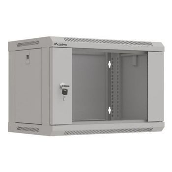 Bastidor de pared Lanberg WF03-5306-10S 6U 60kg Bloqueo teclado Rieles rack Gris