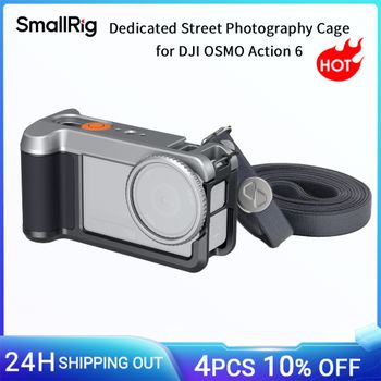 Jaula SmallRig Action 6 dedicada para fotografía callejera para DJI OSMO Action 6, kit de mango todo en uno con correa para el hombro -5891