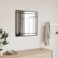 espejo de paredrespejo de bano cuadrado de hierro negro 60x60 cm cfw712962