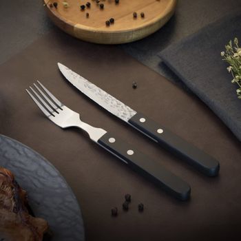 Estuche de 6 cuchillos carne  negro