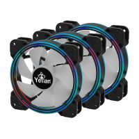 yeyian typhoon lii master kit 3 ventiladores argb 120mm negros  2 tiras led argb  controladora