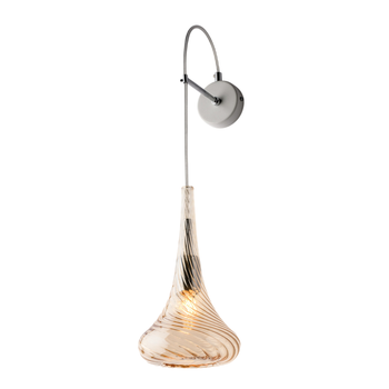 Lámpara De Pared Nemesis De Hierro Con Cristal Pyrex Ámbar 1 Luz .14 P.21 Bl280-ap1-am