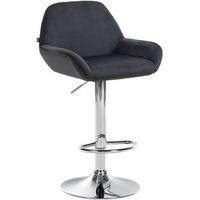 taburete de cocina braga en terciopelo negro 52x51x89 cm clp